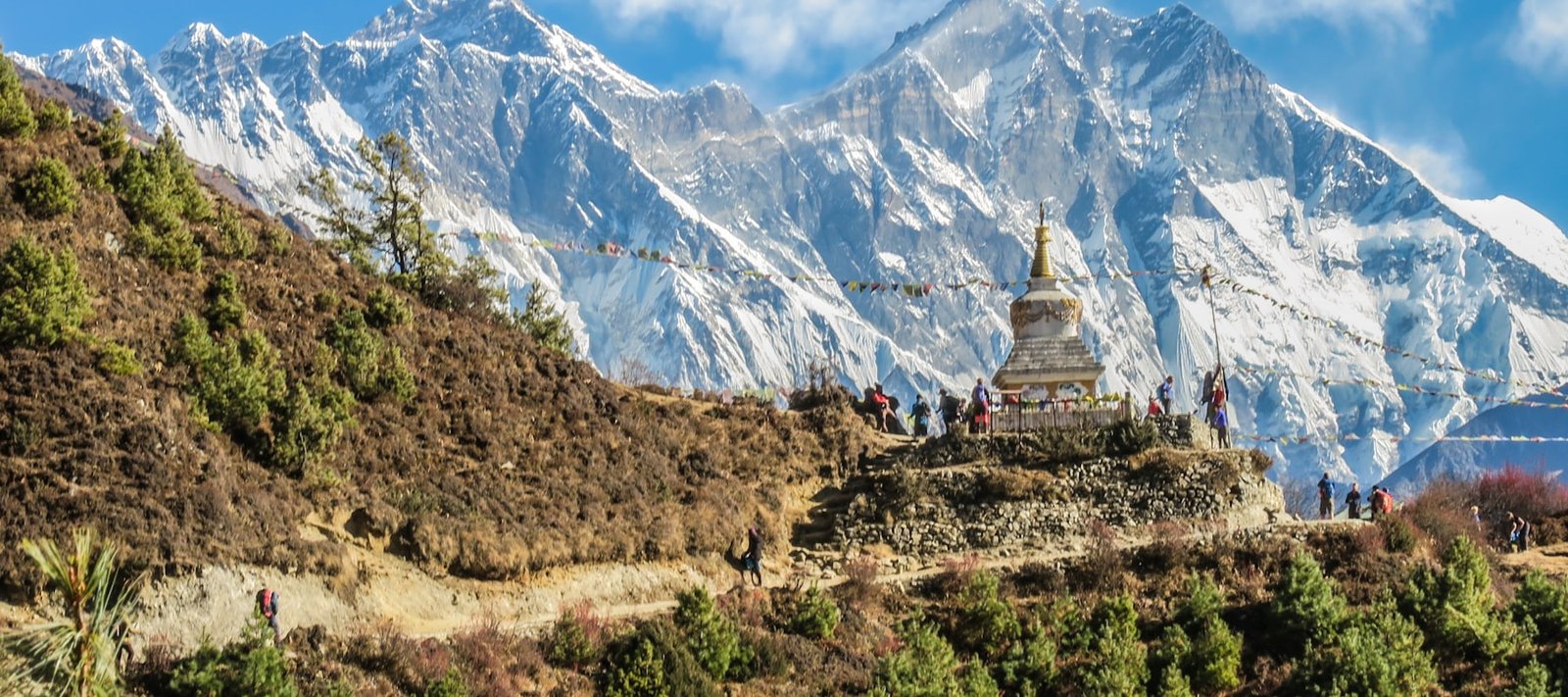 The Annapurna range rising above Phewa Lake near Pokhara, Nepal